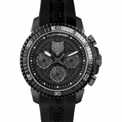 Plein Sport Herren Chronograph Powerlift PSPBA1223 Edelstahl / Schwarz 45 mm