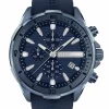 Plein Sport Herren Chronograph IMPACT PSBEA0424 Blau/Silber 46 mm