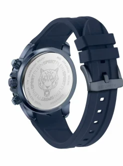 Plein Sport Herren Chronograph IMPACT PSBEA0424 Blau/Silber 46 mm