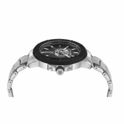 Plein Sport Herren Uhr CITY RUSH PSAEA0524 Schwarz‑Silber Edelstahl 45 mm