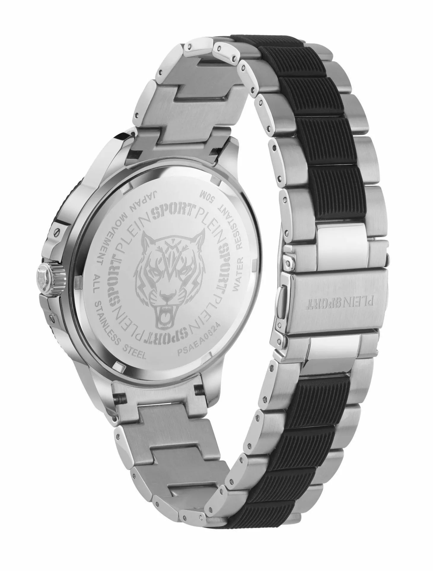 Plein Sport Herren Uhr CITY RUSH PSAEA0624 Edelstahl Zwei‑Ton 45 mm