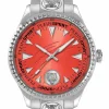 Plein Sport Herren Uhr LINEMAN PS5BA0724 Edelstahl Silber‑Orange 45 mm
