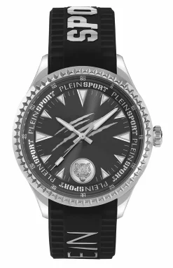 Plein Sport Herren Uhr Lineman PS5BA0124 Silber Schwarz Silikon 45 mm