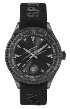 Plein Sport Herren Uhr Lineman PS5BA0424 Schwarz Silikon 45 mm