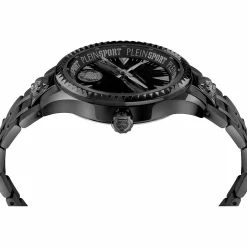 Plein Sport Herren Uhr Lineman PS5BA1124 Edelstahl IP Schwarz 45 mm