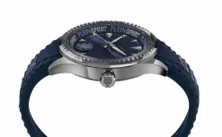Plein Sport Herren Uhr LINEMAN PS5BA0524 Blau Silikon Edelstahl 45 mm