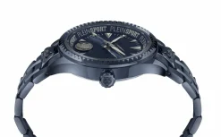 Plein Sport Herren Uhr LINEMAN PS5BA1224 Edelstahl IP Blue 45 mm