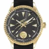 Plein Sport Herren Uhr LINEMAN PS5BA0324 Gelbgold Schwarz Silikon 45 mm