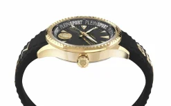 Plein Sport Herren Uhr LINEMAN PS5BA0324 Gelbgold Schwarz Silikon 45 mm