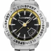 Plein Sport Herren Uhr mit umtauschbaren Armband RAMPAGE PSGDA0524 Silber‑Grau Edelstahl Schwarz/Gelb 44 mm
