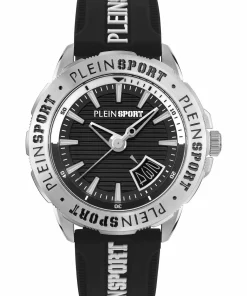 Plein Sport Herren Uhr RAMPAGE PSGDA0424 Schwarz / Weiß Silikon 44 mm