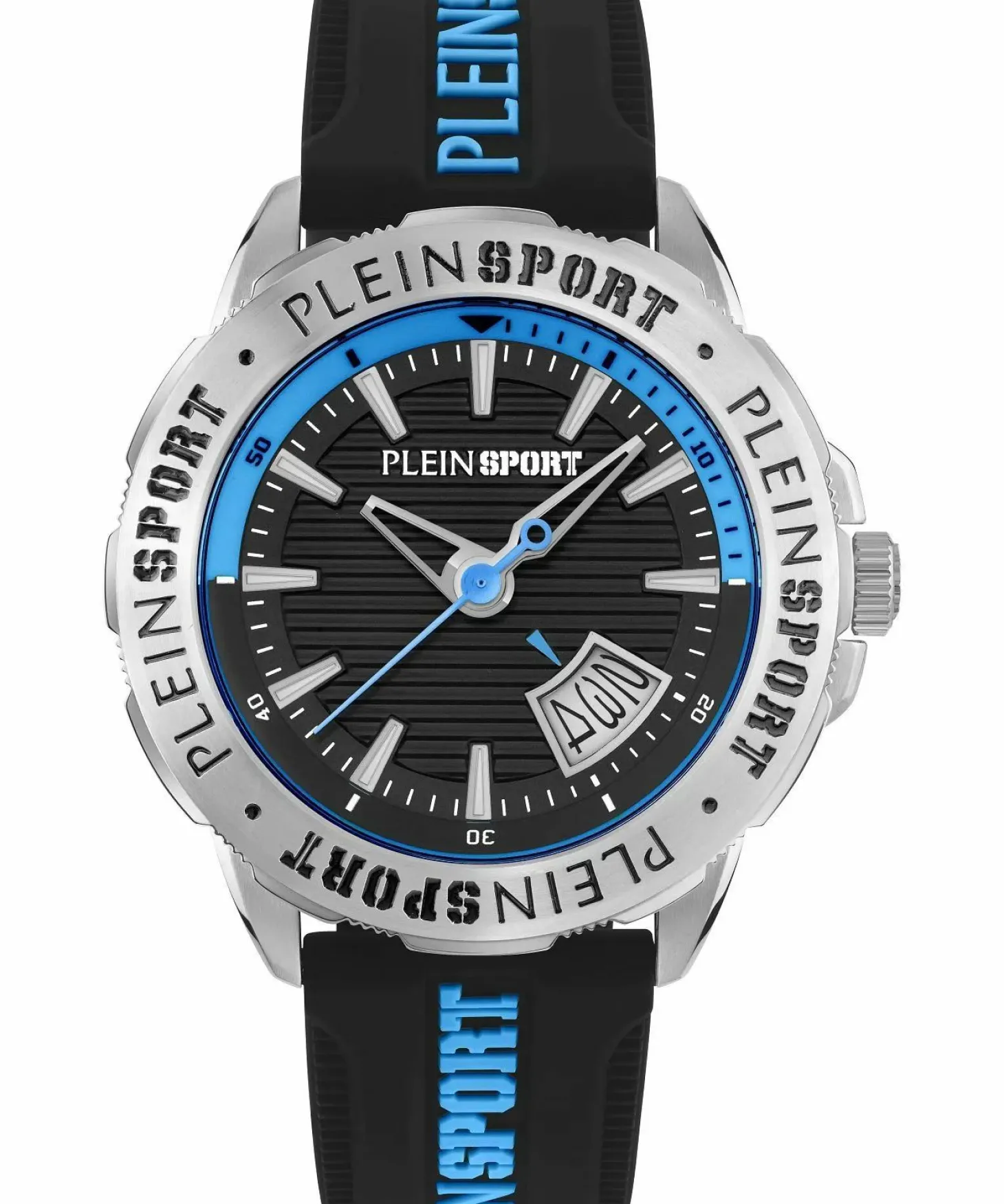 Plein Sport Herren Uhr Rampage PSGDA0224 Blau‑Weiß Silikon 44 mm