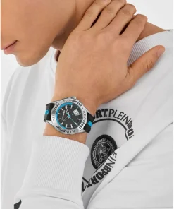 Plein Sport Herren Uhr Rampage PSGDA0224 Blau‑Weiß Silikon 44 mm