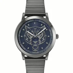 Plein Sport Unisex Uhr IRON TIGER PSKDA0724 Blau Grau Edelstahl 44 mm