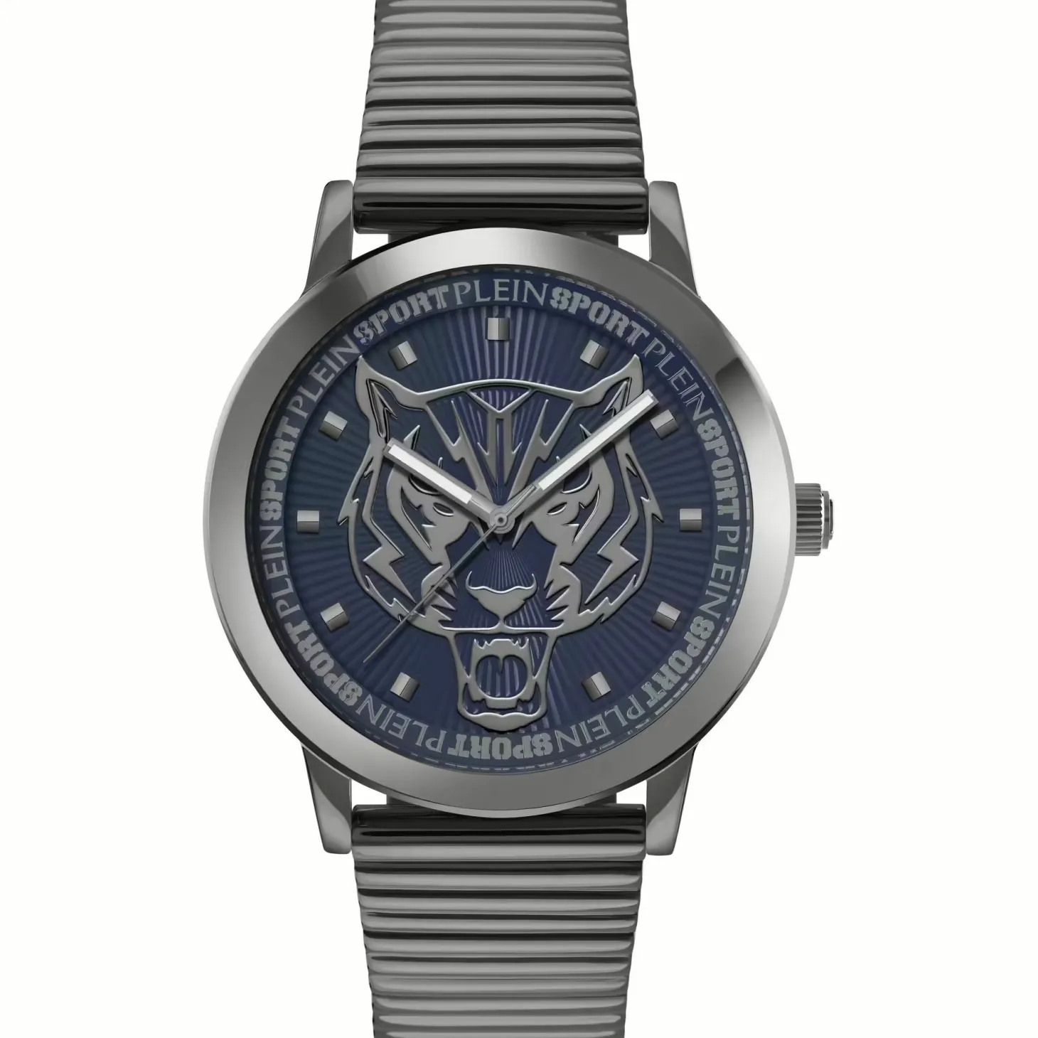 Plein Sport Unisex Uhr IRON TIGER PSKDA0724 Blau Grau Edelstahl 44 mm
