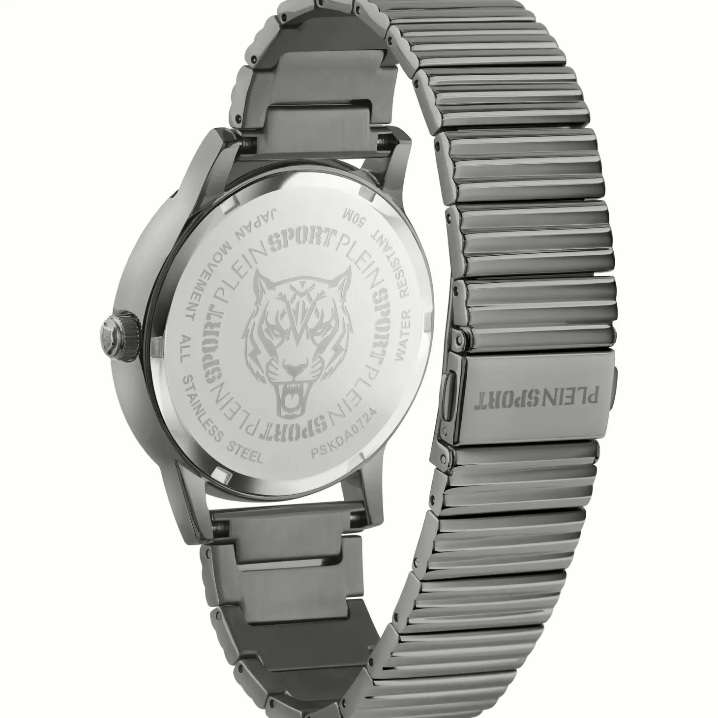 Plein Sport Unisex Uhr IRON TIGER PSKDA0724 Blau Grau Edelstahl 44 mm