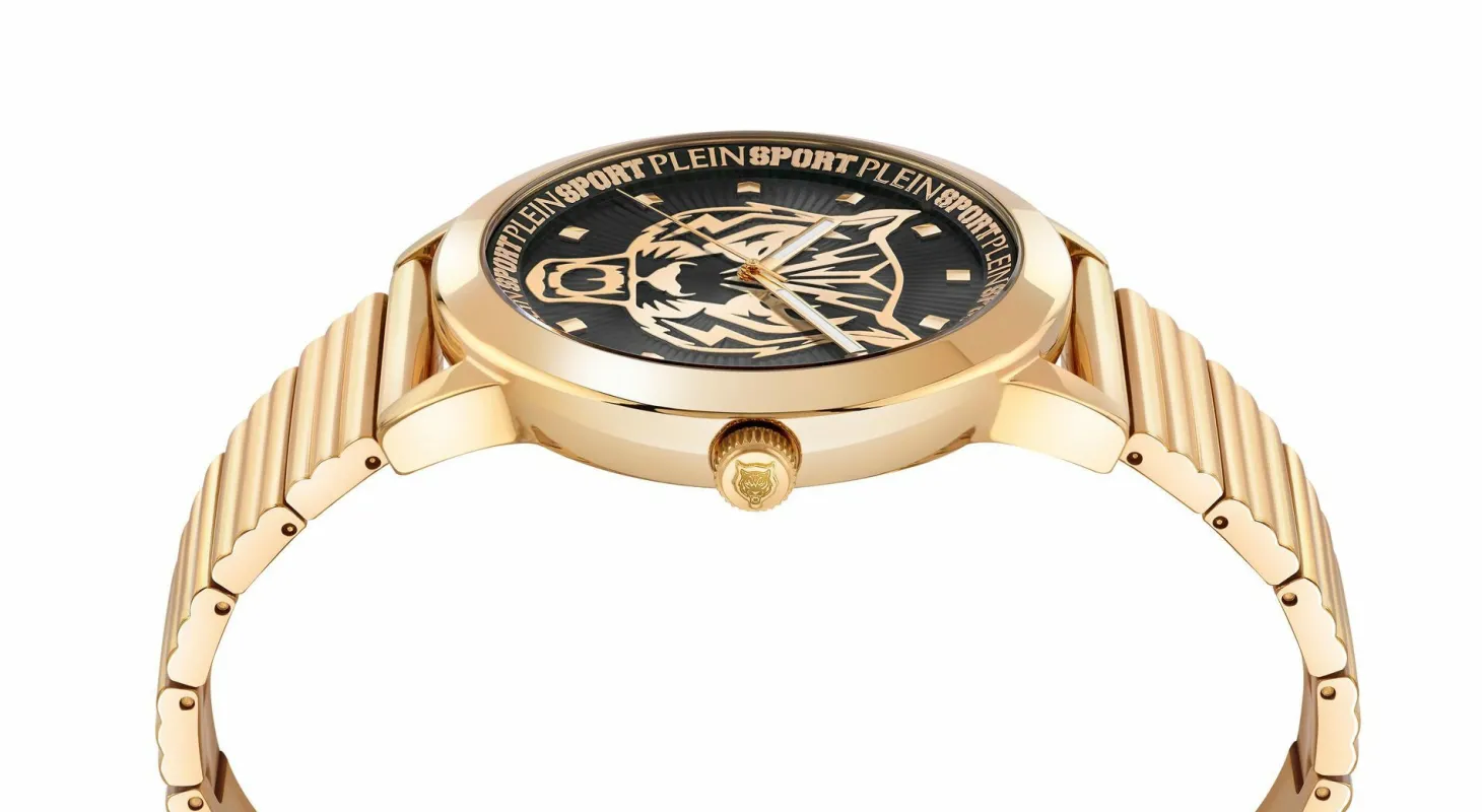 Plein Sport Unisex Uhr Iron Tiger PSKDA0924 Gold/Schwarz Edelstahl 44 mm