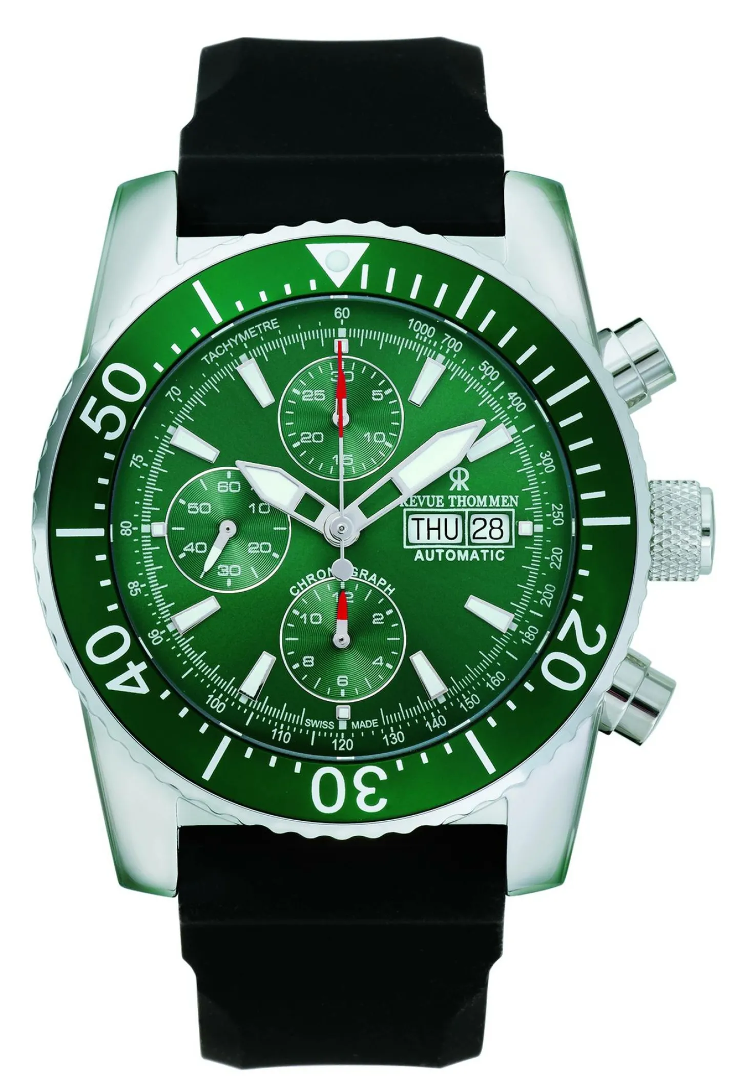 Revue Thommen Herren Armbanduhr Diver 45 mm Day & date Window Armband Silicone 17030.6532