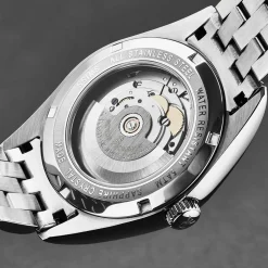 Revue Thommen Herren Armbanduhr 'Heritage' Automatikuhr Zifferblatt braun Edelstahlarmband, 21010-2139