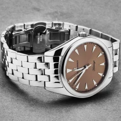 Revue Thommen Herren Armbanduhr 'Heritage' Automatikuhr Zifferblatt braun Edelstahlarmband, 21010-2139