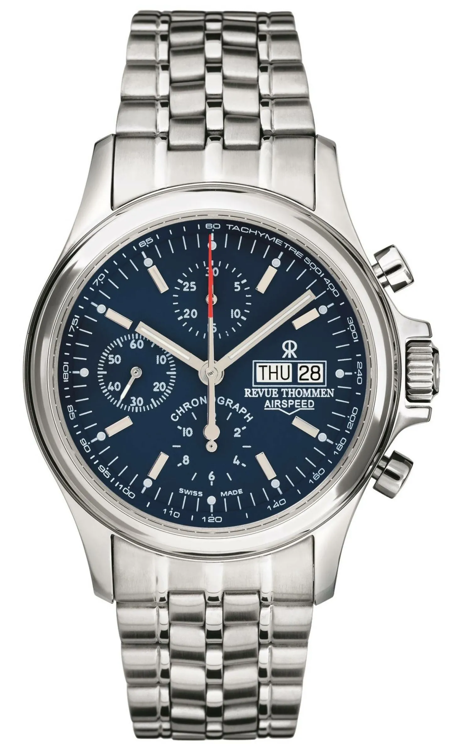 Revue Thommen Herren Armbanduhr Automatic Airspeed Heritage Chronograph 43 mm Armband Edelstahl 17081.6135
