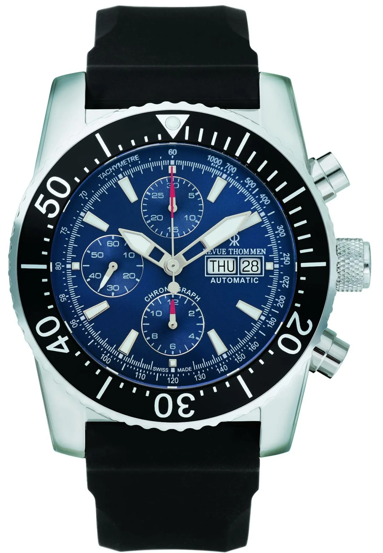 Revue Thommen Herren Armbanduhr Diver 45 mm Day & date Window Armband Silicone 17030.6532