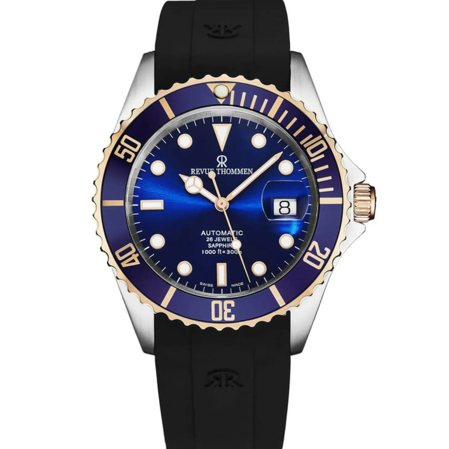 Revue Thommen Herren Armbanduhr Automatic 42 mm Armband Silikon 17571.2855