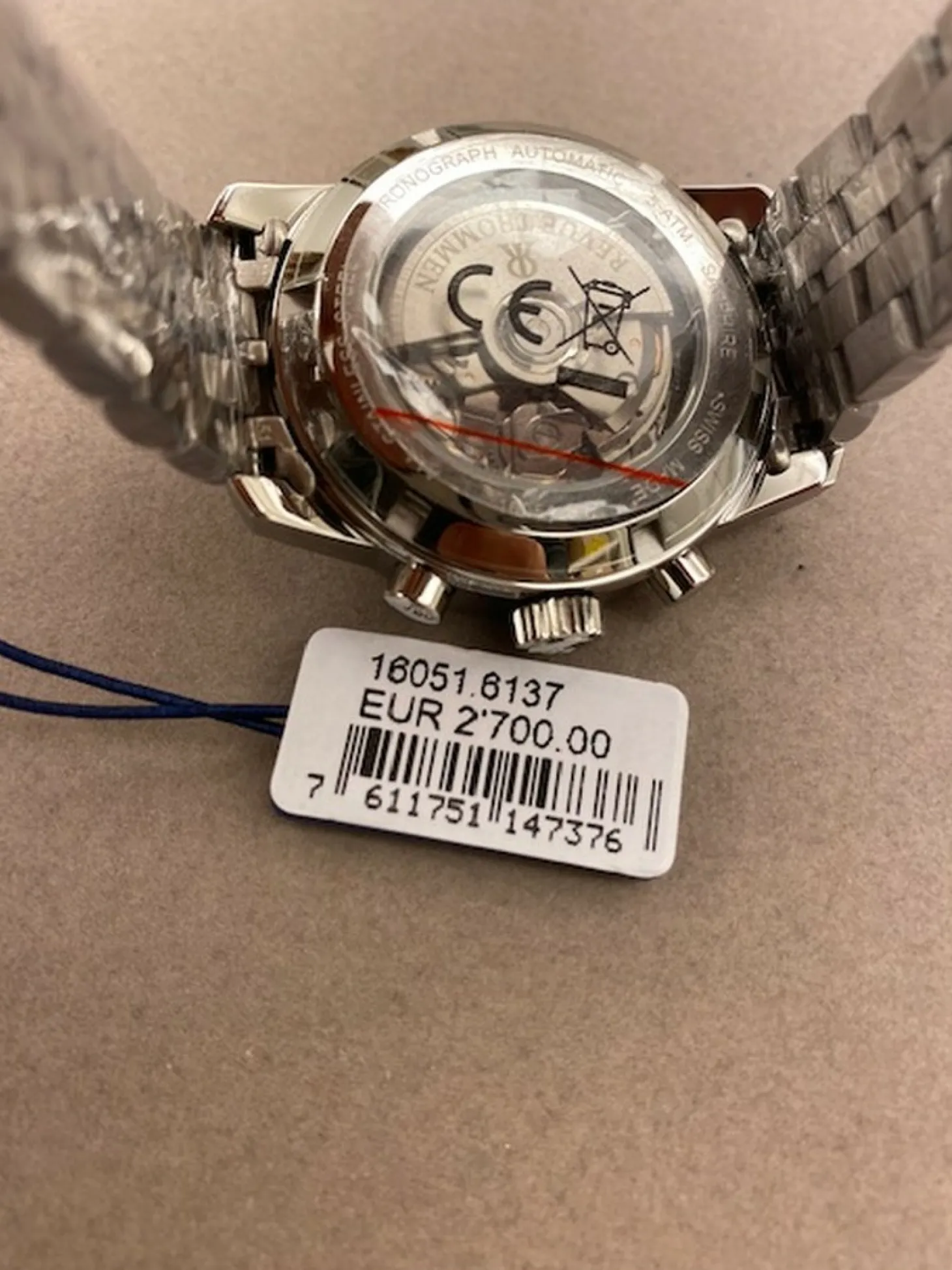 Revue Thommen Herren Armbanduhr Automatic Airspeed Xlarge 40 mm Day & date Window Armband Edelstahl 16051.6137