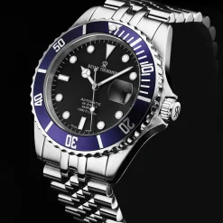 Revue Thommen Herren Schweizer Armbanduhg Taucheruhr Schwarzes Zifferblatt, Edelstahlarmband, Automatikwerk, Diver 17571.2235