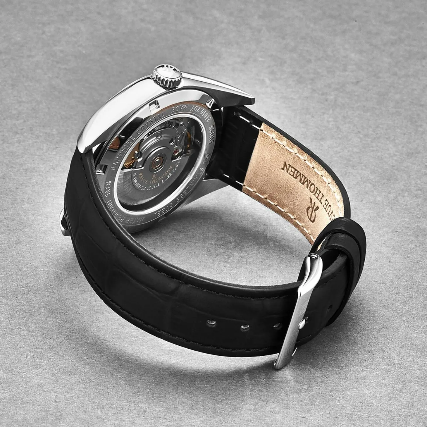 Revue Thommen Herren-Automatikuhr 'Heritage' Zifferblatt braun, schwarzem Lederarmband, 21010-2539