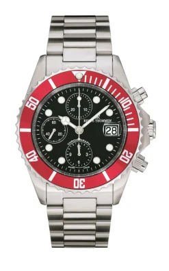 Revue Thommen Herrenuhr Diver Chrono Automatik in Schwarz-Rot 17571.6136