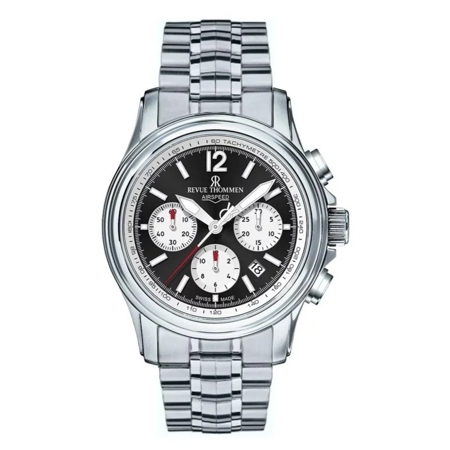 Revue Thommen Herren Automatikuhr Airspeed 16041.6437 Silberfarben, Schwarz