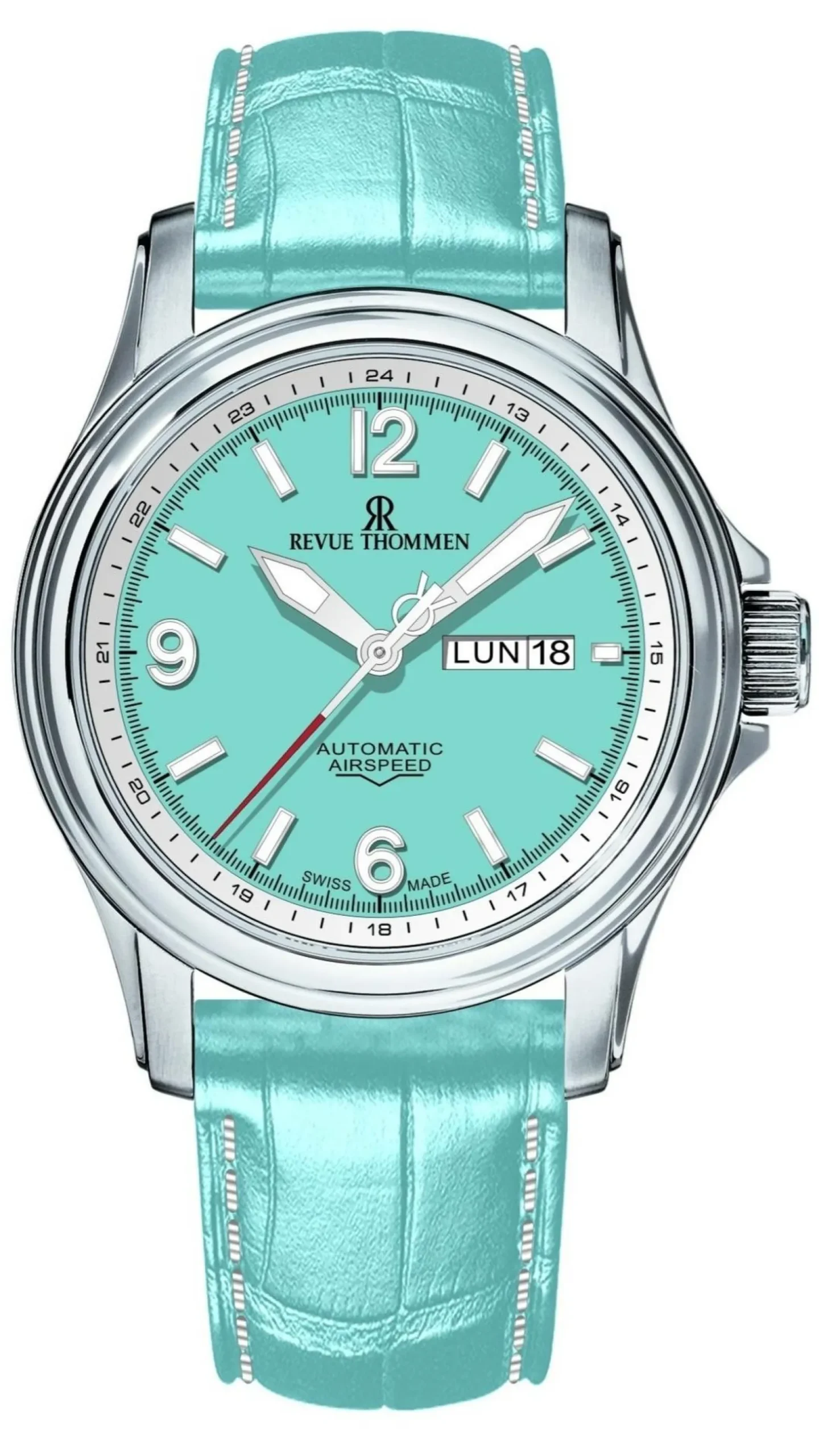 Revue Thommen Uhr Unisex Automatik 16040.2331 Gletscherblau XLarge