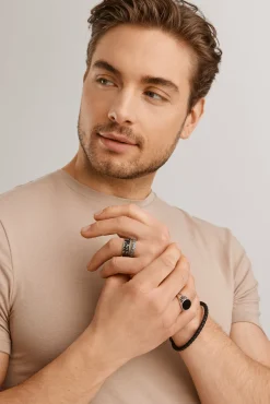 Ring 925 Silber rhodiniert Onyx Asien Motiv 41184482000990