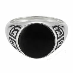 Ring 925 Silber rhodiniert Onyx Asien Motiv 41184482000990