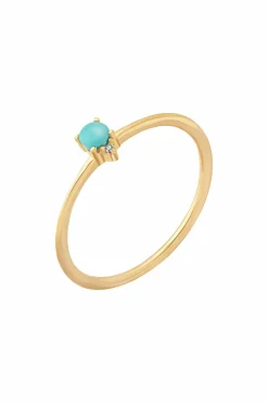 Ring 925 Silber vergoldet Türkis & Weißtopas 41185035616350