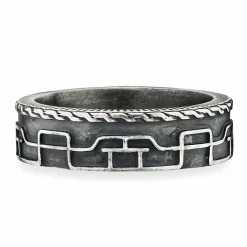 Ring 925/- Sterling Silber oxidiert Linien Japan 41184233619550