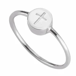 Ring 925/- Sterling Silber rhodiniert Kreuz 41184722944094