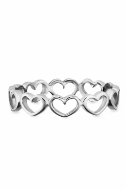 Ring 925/- Sterling Silber rhodiniert Herzen 41184116113502