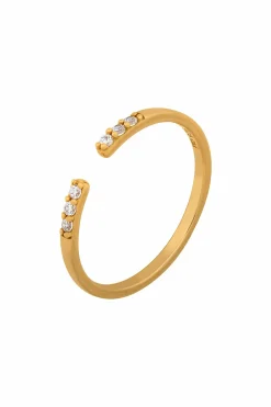Ring 925/- Sterling Silber vergoldet offen Zirkonia Stacking 41184731955294