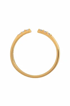 Ring 925/- Sterling Silber vergoldet offen Zirkonia Stacking 41184731955294