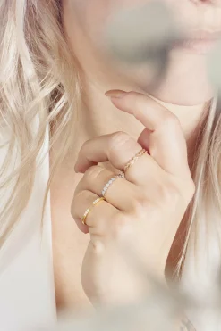 Ring 925/- Sterling Silber vergoldet offen Zirkonia Stacking 41184731955294