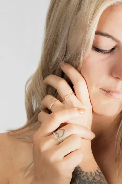 Ring 925/- Sterling Silber vergoldet offen Zirkonia Stacking 41184731955294