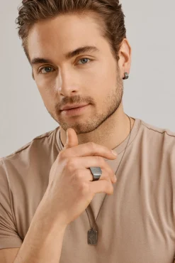 Single Creole 925 Silber matt oxidiert Tattoo Motiv 41185154007134