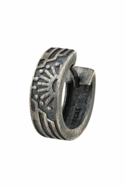 Single Creole 925 Silber matt oxidiert Sonne 41185109606494