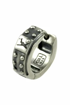 Single Creole 925 Silber rhodiniert matt oxidiert 41183803179102