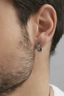 Single Creole 925/- Sterling Silber matt oxidiert 41173383413854