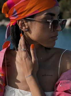 Single Ohrring 925 Sterling Silber vergoldet mit Ear Cuff und Anhängern 41185014251614