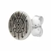 Single Ohrstecker 925 Silber matt rund oxidiert Tattoo Motiv 41185154236510