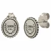 Single Ohrstecker 925/-Sterling Silber satiniert oxodiert Champion Wappen 41184720388190